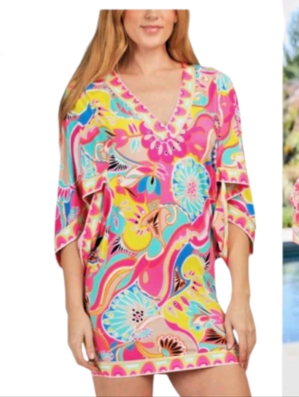 NWT Trina Turk Casablanca tunic top/ swimsuit coverup - L.           A8